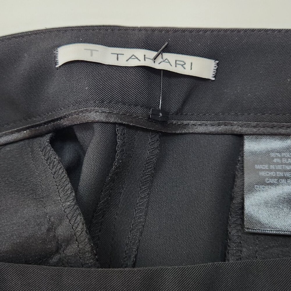 T Tahari Dress Pants Womens 8 Black Trousers Office Preppy Side Slits Office S08 - Picture 3 of 7